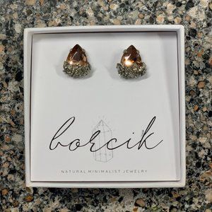 Borcik Champagne Pyrite Dipped Studs